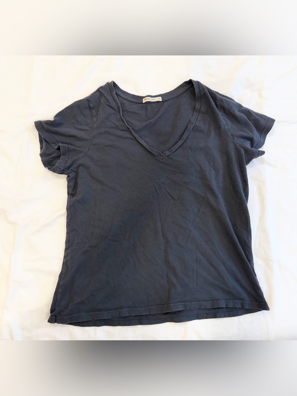 Marine Layer V-Neck Short Sleeve Tee in Charcoal